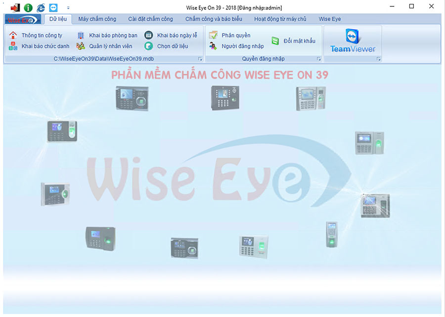 diao diện phần mềm chấm công wiseeye